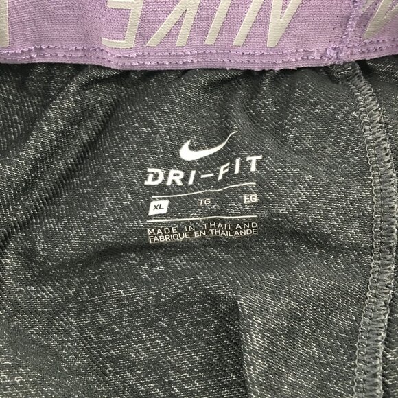 NIKE DRI-FIT HEATHERED GRAY PURPLE LIGHTWEIGHT WOMENS SHORTS SIZE XL - Picture 4 of 4